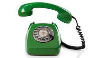 old fashioned green telephone