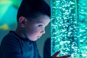 Boy using a sensory room
