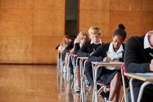 Young people sitting an exam
