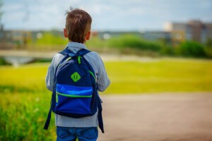 Child out walking