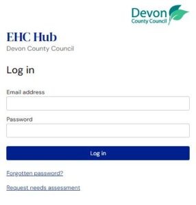 Devon EHC hub home page login