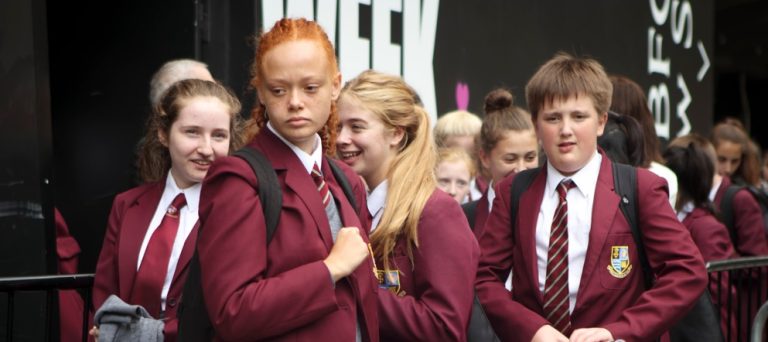 Group of secondary school children