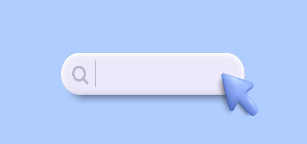 Graphic of a web search bar